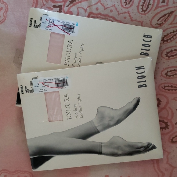 Bloch Pants - 2 Footless Ladies Tights. Pink Tights Enduro Ballet Tights